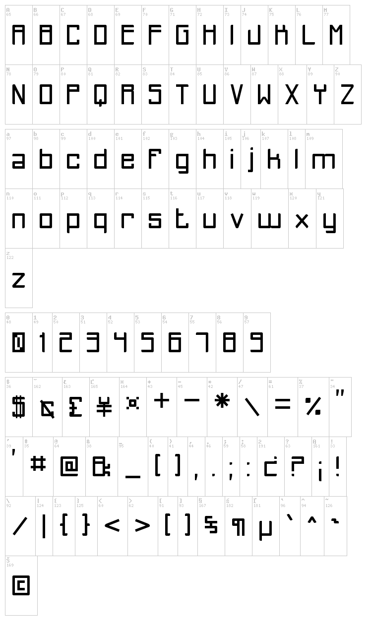 Del Recuerdo St font map